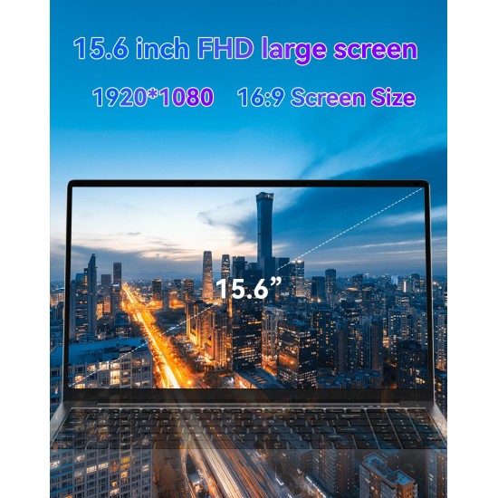 15.6 inch Laptop Computer,16GB RAM LPDDR4 512GB SDD Portable Laptop Computer Cerelon N5095 Processor FHD 1920 * 1080 Laptop PC with Touch ID, WiFi5, BT4.2, USB 3.0