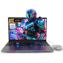 15.6 inch Laptop Computer,16GB RAM LPDDR4 512GB SDD Portable Laptop Computer Cerelon N5095 Processor FHD 1920 * 1080 Laptop PC with Touch ID, WiFi5, BT4.2, USB 3.0