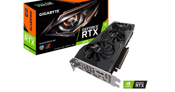 Gigabyte GeForce RTX 2070 Windforce 8G Graphics Card, 3X