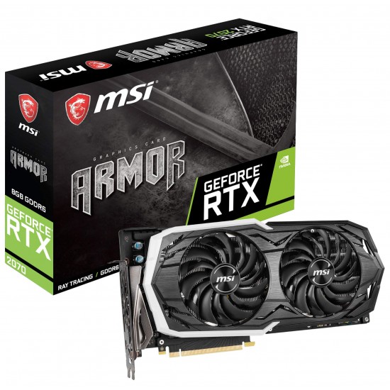 MSI GAMING GeForce RTX 2070 8GB GDRR6 256-bit HDMI/DP/USB Ray Tracing Turing Architecture HDCP Graphics Card (RTX 2070 ARMOR 8G)