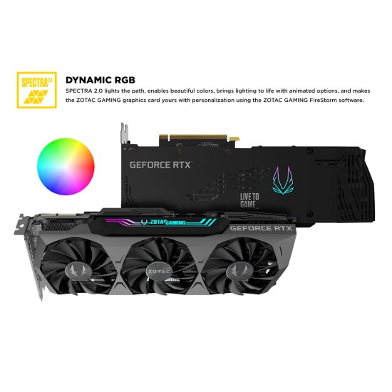 ZOTAC GAMING GeForce RTX 3090 Trinity 24GB GDDR6X 384-bit 19.5 Gbps PCIE 4.0 Gaming Graphics Card, IceStorm 2.0 Advanced Cooling, SPECTRA 2.0 RGB Lighting, ZT-A30900D-10P