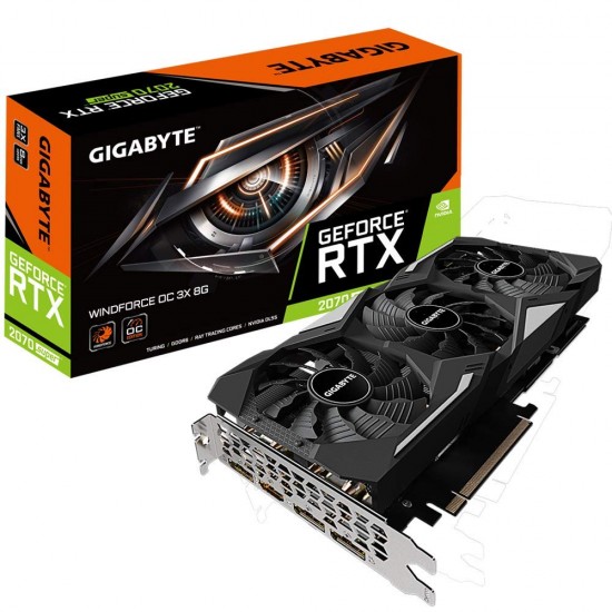 Gigabyte GV-N207SWF3OC-8GD GeForce RTX 2070 Super Windforce OC 8G Graphics Card, 3X Windforce Fans, 8GB 256-Bit GDDR6, Video Card