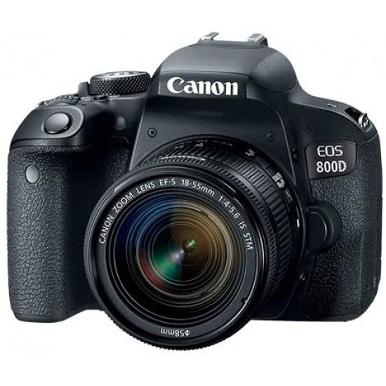Canon 800D / Rebel T7i DSLR + 18-55mm is STM 3 Lens + 16GB Top Value Bundle - 2X Telephoto Lens + Wide Angle Lens + 3 Piece Filter Kit + Tripod + Lens Hood + Flash + More! - International Version