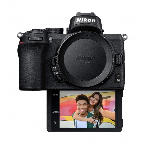 Nikon Z50 Compact Mirrorless Digital Camera with Flip Under Selfie
