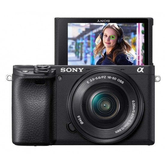 Sony Alpha a6400 Mirrorless Camera: Compact APS-C Interchangeable Lens Digital Camera with Real-Time Eye Auto Focus, 4K Video, Flip Screen and 16-50mm Lens - E Mount Compatible Cameras - ILCE-6400L/B