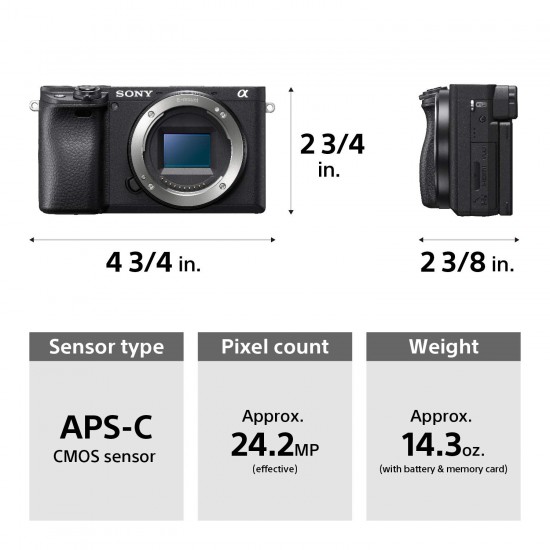 Sony Alpha a6400 Mirrorless Camera: Compact APS-C Interchangeable
