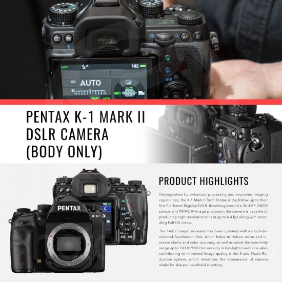 Pentax K-1 Mark II Full Frame Weather Resistant DSLR Camera (Body Only) with 32GB Card and Deluxe Photo Cleaning Kit Bundle