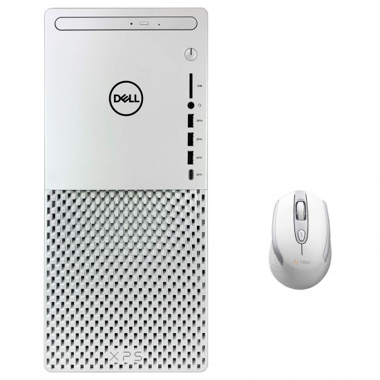 Dell_XPS 8940 Special Edition Desktop + TEKi Wireless Mouse - 10th Gen Intel 10-Core i9-10900K up to 5.3 GHz CPU, 64GB RAM, 4TB SSD + 2TB HDD, NVIDIA_GeForce RTX 2060, DVD Burner, Windows 10, White