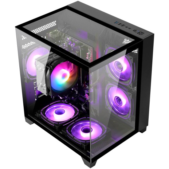 LXZ Desktop PC Computer AMD Ryzen 5 5600GT 6 core 3.9GHz, 16G DDR4 RAM, 512G NVME SSD, Tower Computer for Home and Office (Black) LXZ Desktop PC Computer AMD Ryzen 5 5600GT 6 core 3.9GHz, 16G DDR4 RAM, 512G NVME SSD, Tower Computer for Home and Office (Black)