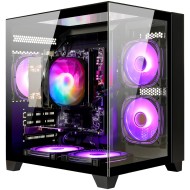 LXZ Desktop PC Computer AMD Ryzen 5 5600GT 6 core 3.9GHz, 16G DDR4 RAM, 512G NVME SSD, Tower Computer for Home and Office (Black) 