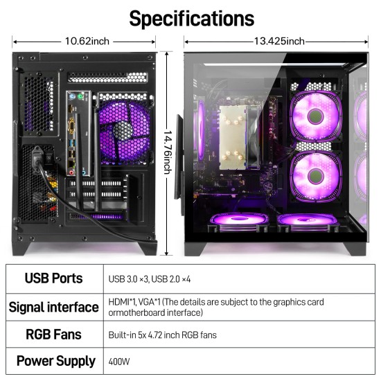 LXZ Desktop PC Computer AMD Ryzen 5 5600GT 6 core 3.9GHz, 16G DDR4 RAM, 512G NVME SSD, Tower Computer for Home and Office (Black) LXZ Desktop PC Computer AMD Ryzen 5 5600GT 6 core 3.9GHz, 16G DDR4 RAM, 512G NVME SSD, Tower Computer for Home and Office (Black)
